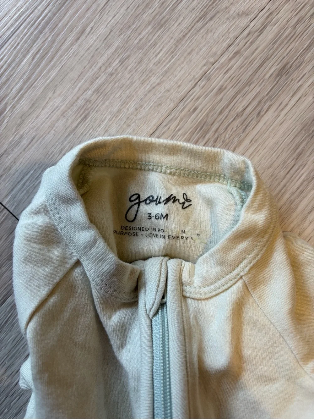 Cream Footed Baby One-Piece Zip Sleep and Play